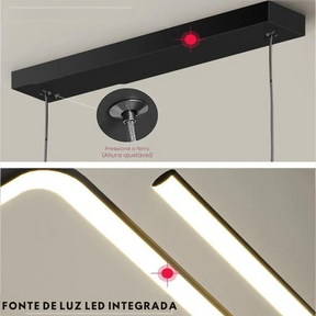 Luminária pendente em forma de Z