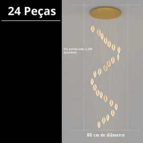 Lustre pendente luxuoso para escada