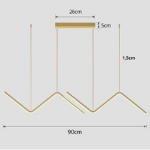 Luminária pendente em forma de Z