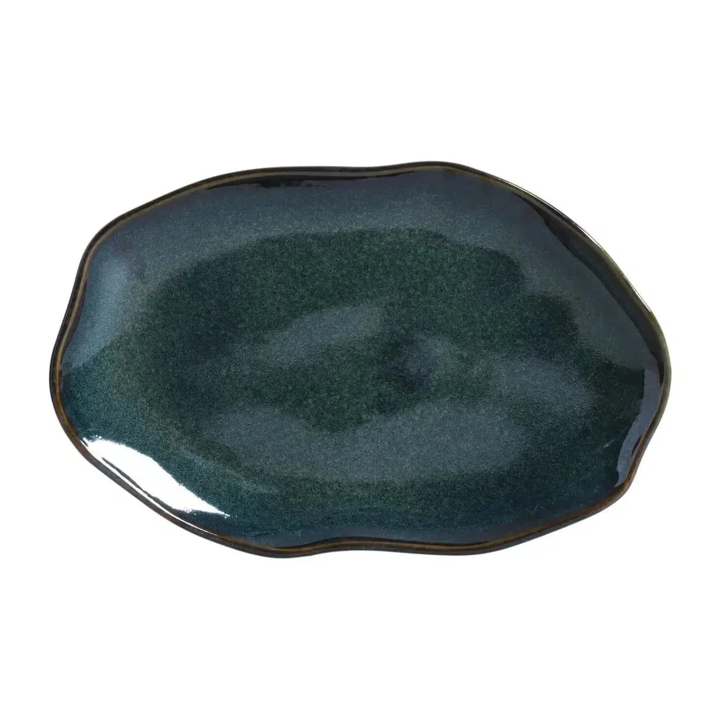 Conjunto 4 Travessas Oval Rasa Média Stoneware Bio Oceano com Fundo Preto 30x20 Porto Brasil