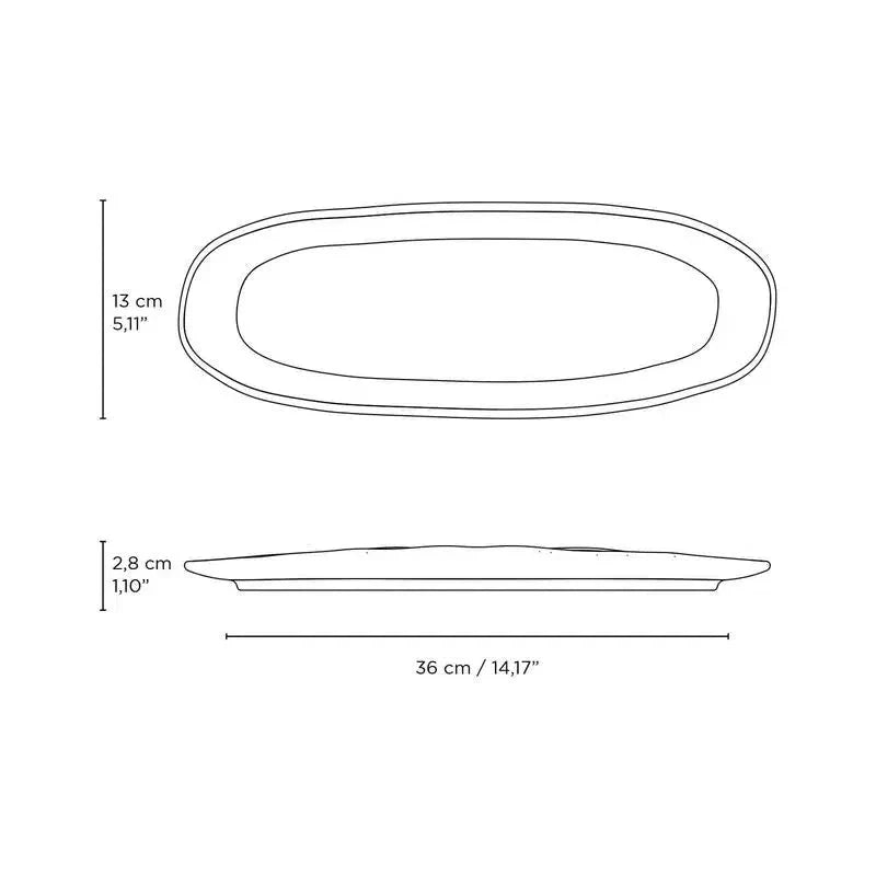 Conjunto 4 Travessas Oval Rasa Stoneware Orgânico Latte 36x13cm Porto Brasil