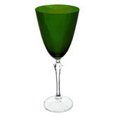 Jogo 6 Taças para Água ou Vinho em Cristal Bohemia Elizabeth Verde 350ml