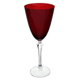 Jogo 6 Taças para Água ou Vinho em Cristal Bohemia Elizabeth Vermelho 350ml