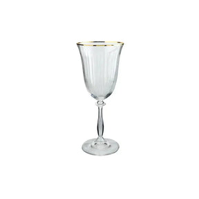 Jogo 6 Taças para Vinho em Cristal com Borda Dourada Bohemia Angela 350ml