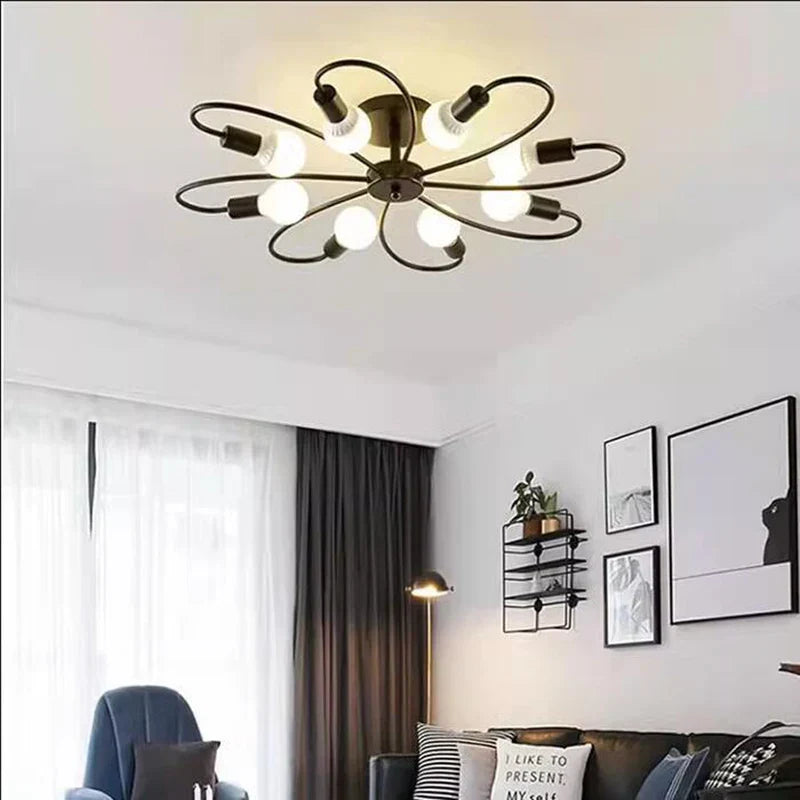 Luminária de Teto espiral LED Estilo Moderno e Minimalista