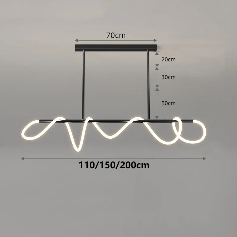 Luminária pendente para sala com luzes de led