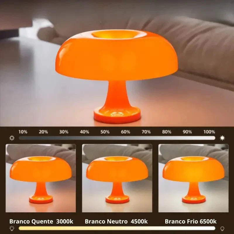 Luminária de Mesa Moderna Cogumelo Led